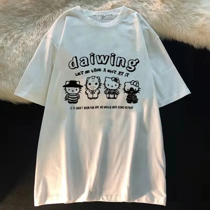 Loose Kitty Cat Anime Short Sleeve