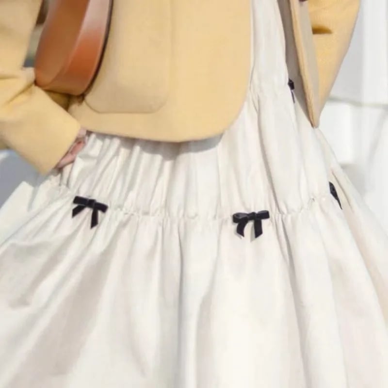 White Bow Maxi Skirt