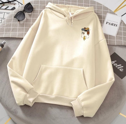 Cute Cat Cartoon Pocket Print Loose Fleece Hoodie Crewneck Pullover Sweatshirt Aesthetic Casual E-Girl Kawaii Korean Japanese Harajuku