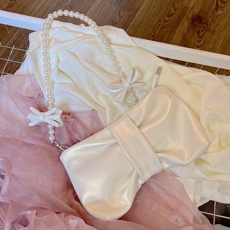 Pink Pearl Bow Handbag
