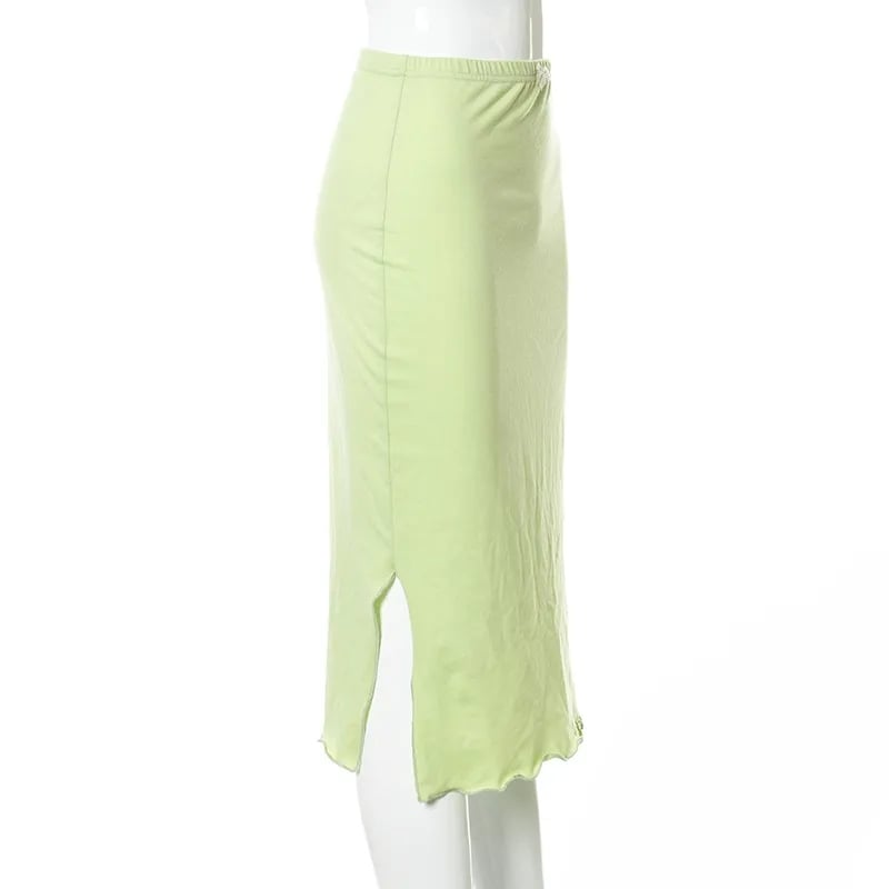 Green Bow High Waist Maxi Skirt