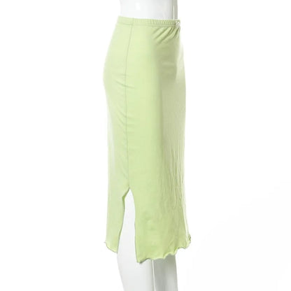 Green Bow High Waist Maxi Skirt