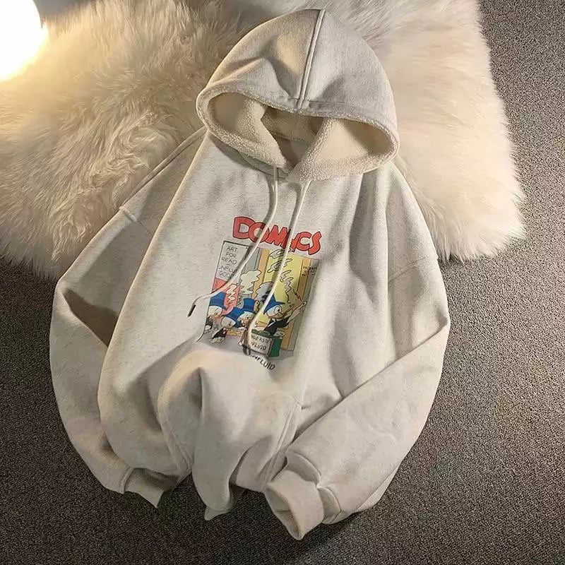 Cute Comic Cartoon 90s Vintage Retro Oversized Loose Hoodie Sweatshirt Pullover Sweater Casual E-Girl Kawaii Korean Japanese Harajuku Streetwear
