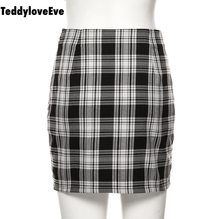 Cute Vintage Plaid Checkered High Waisted Mini Skirt E-Girl Kawaii Korean Japanese Harajuku Chinese Retro Streetwear Aesthetic