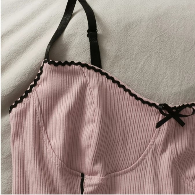 Cute Sexy Purple Knit Crop Top Sleeveless Tank Camisole Aesthetic Casual Summer E-Girl Kawaii Korean Japanese Harajuku