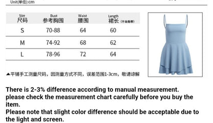 Blue Double Layer Backless Dress