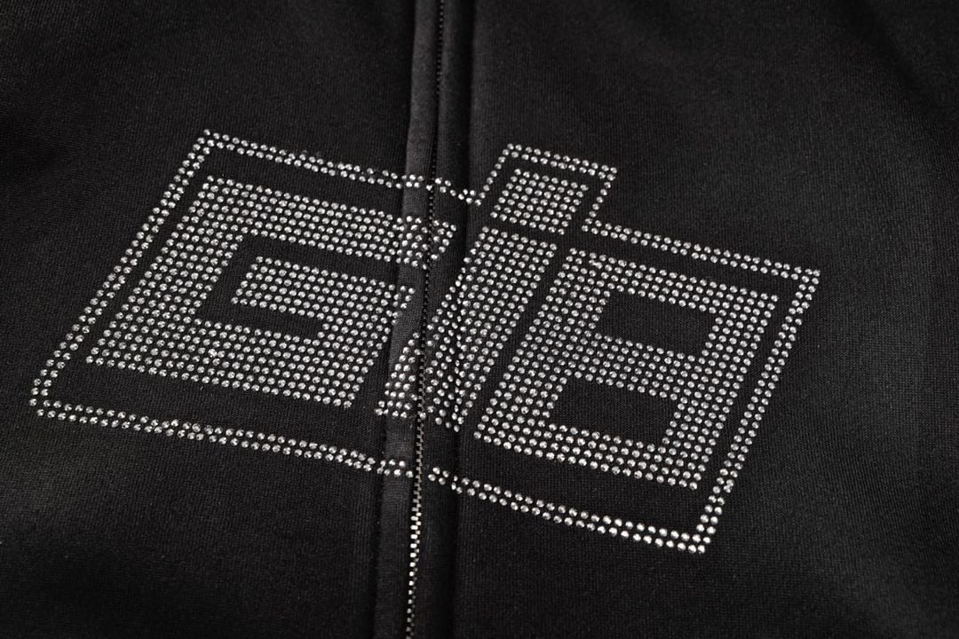 Cute Retro 90s Rhinestone Bling Crystal Zipper Hoodie Long Sleeve Pullover Jumper Sweater Aesthetic E-Girl Kawaii Korean Japanese Harajuku Streetwear