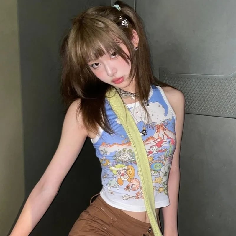 Harajuku Anime Print Tank Top