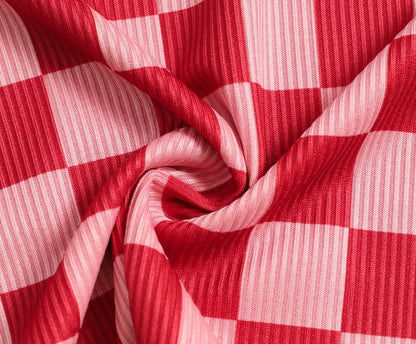 Red & Pink Checkered Tank Top