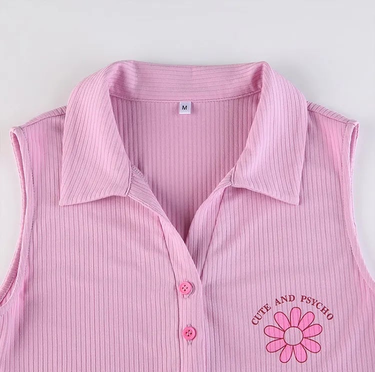 Sweet Pink Collar Ribbed Romper