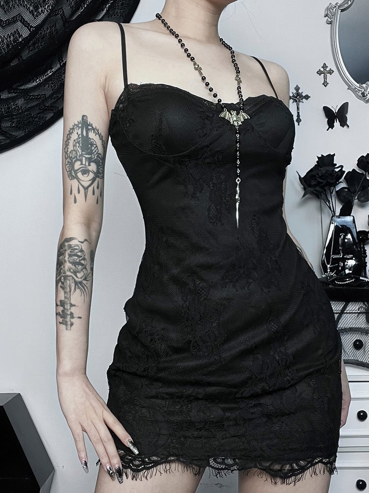 2PCS Lace Trim Bodycon Dress + Cardigan