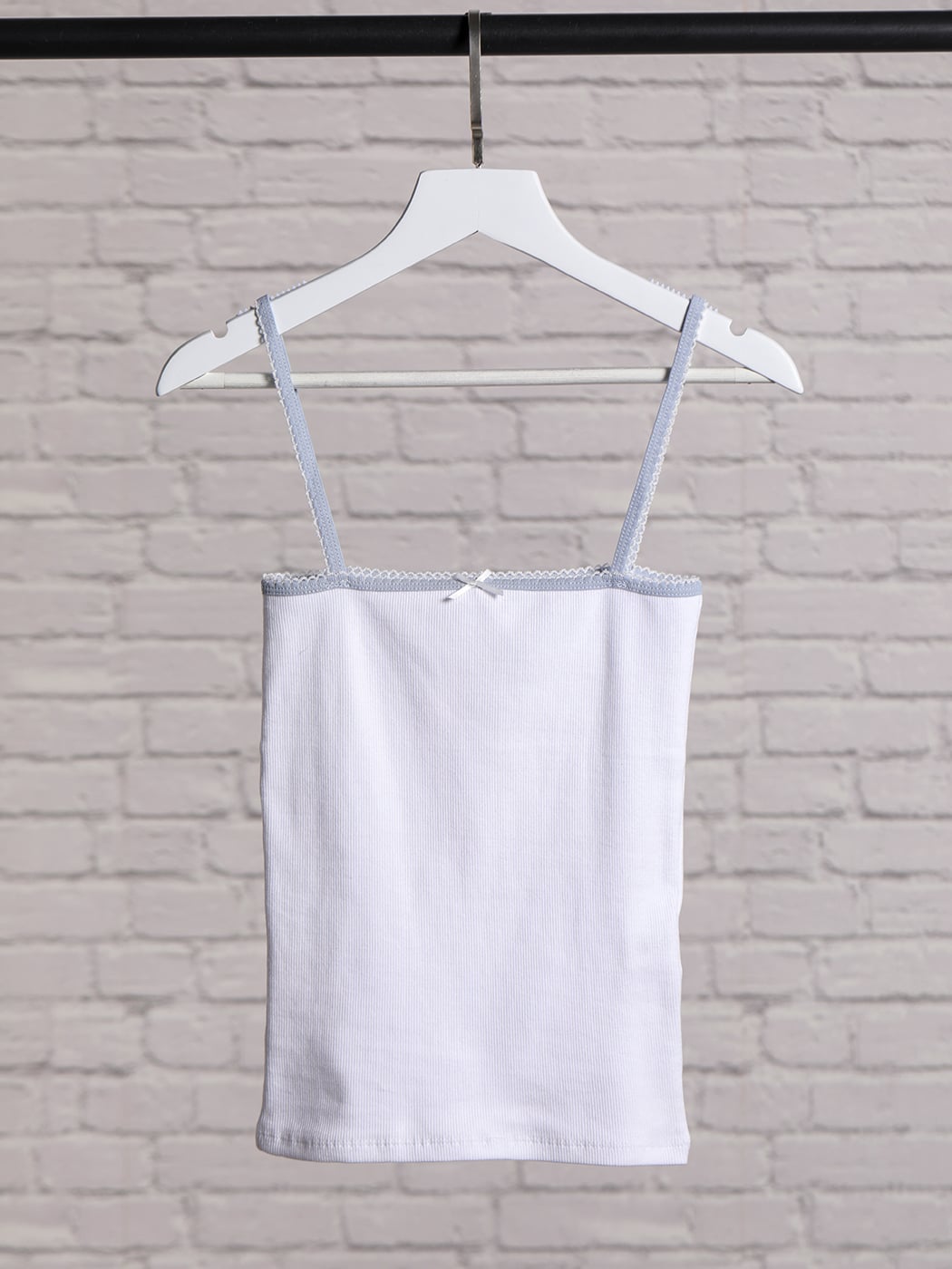 Ruffle Ribbed Square Collar Camisole