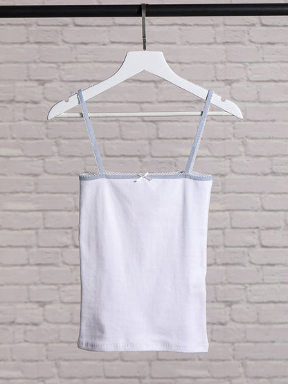 Ruffle Ribbed Square Collar Camisole