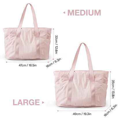 Pink Lightweight Puffy Bucket Tote Bag
