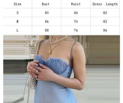 Blue Mermaid Bustier A-Line Dress