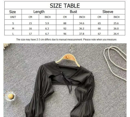 Puff Cropped Long Sleeve Cardigan