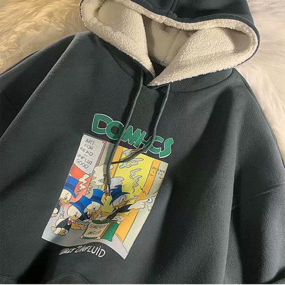 Cute Comic Cartoon 90s Vintage Retro Oversized Loose Hoodie Sweatshirt Pullover Sweater Casual E-Girl Kawaii Korean Japanese Harajuku Streetwear