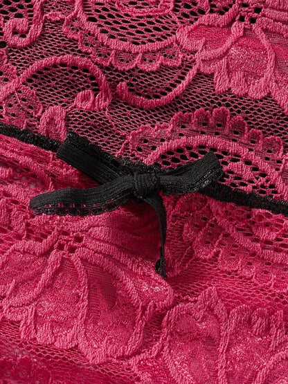 Hot Pink Lace Mesh Tube Top