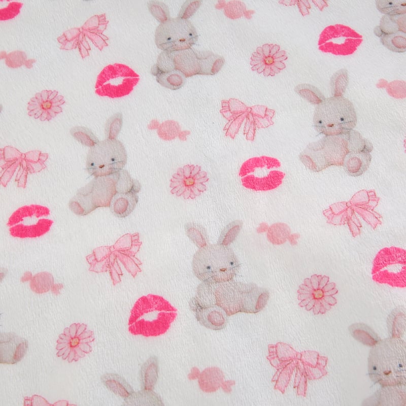 2PCS Rabbit Print Tracksuit Hoodie + Mini Skirt Set