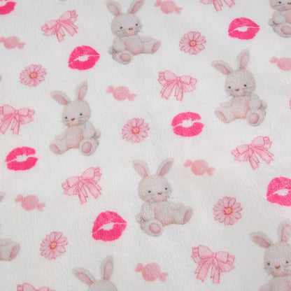 2PCS Rabbit Print Tracksuit Hoodie + Mini Skirt Set