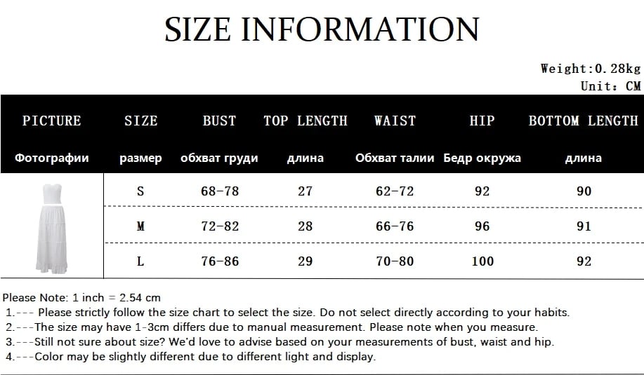 2PCS Strapless Tank Top + Pleated Long Skirt