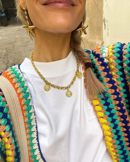 Rainbow Stripe Crochet Loose Cardigan