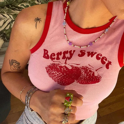 Strawberry Print Tank Top