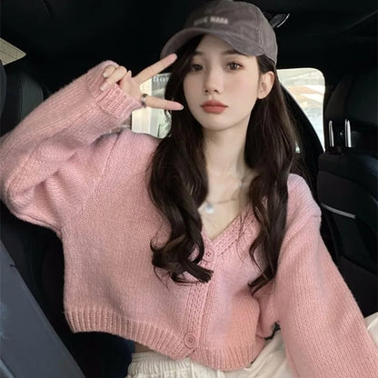 Pastel Knit V Neck Cardigan