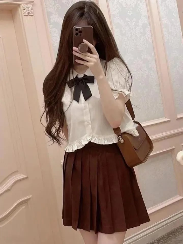 Sweet Peterpan Collar Ruffle Short Sleeve Blouse