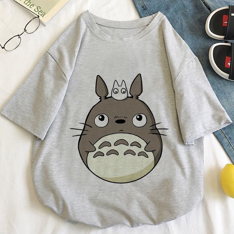 Cute Anime Japanese Print Cartoon Oversize Short Sleeve T-shirt