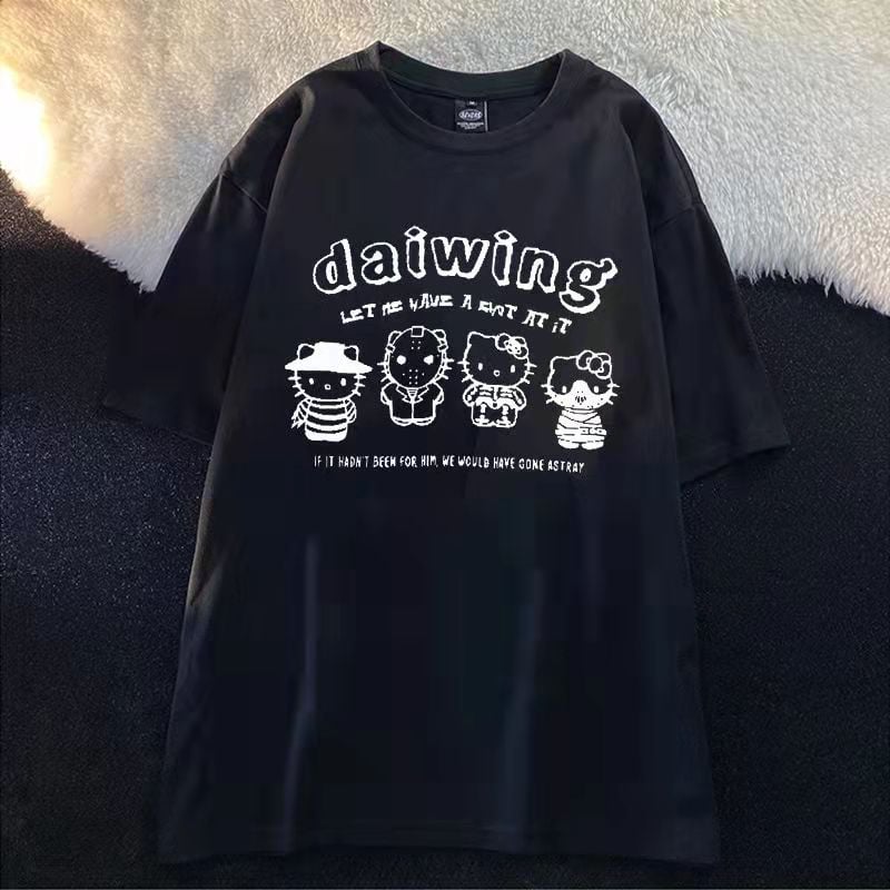 Loose Kitty Cat Anime Short Sleeve
