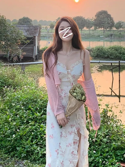 Vintage Floral Sleeveless Midi Dress
