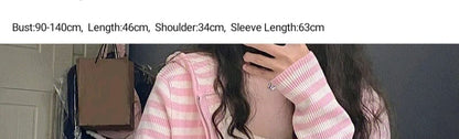 Pink Stripe Thin Zipper Jacket