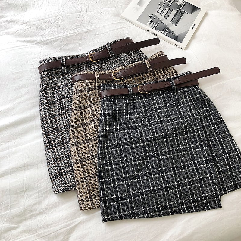 Cute Plaid Irregular Sweet High Waisted A-line Mini Skirt Vintage Autumn Casual School Girl E-Girl Kawaii Korean Japanese Harajuku Retro Streetwear
