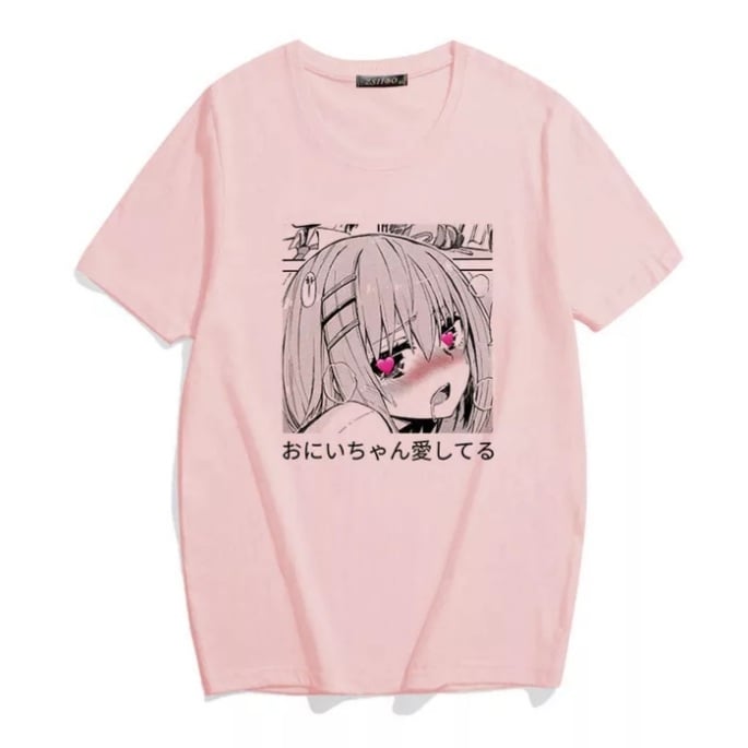 Cute Anime Sweet Girl Cartoon Short Sleeve T-shirt Print Punk Goth Loose Aesthetic Casual Summer E-Girl Kawaii Korean Japanese Harajuku