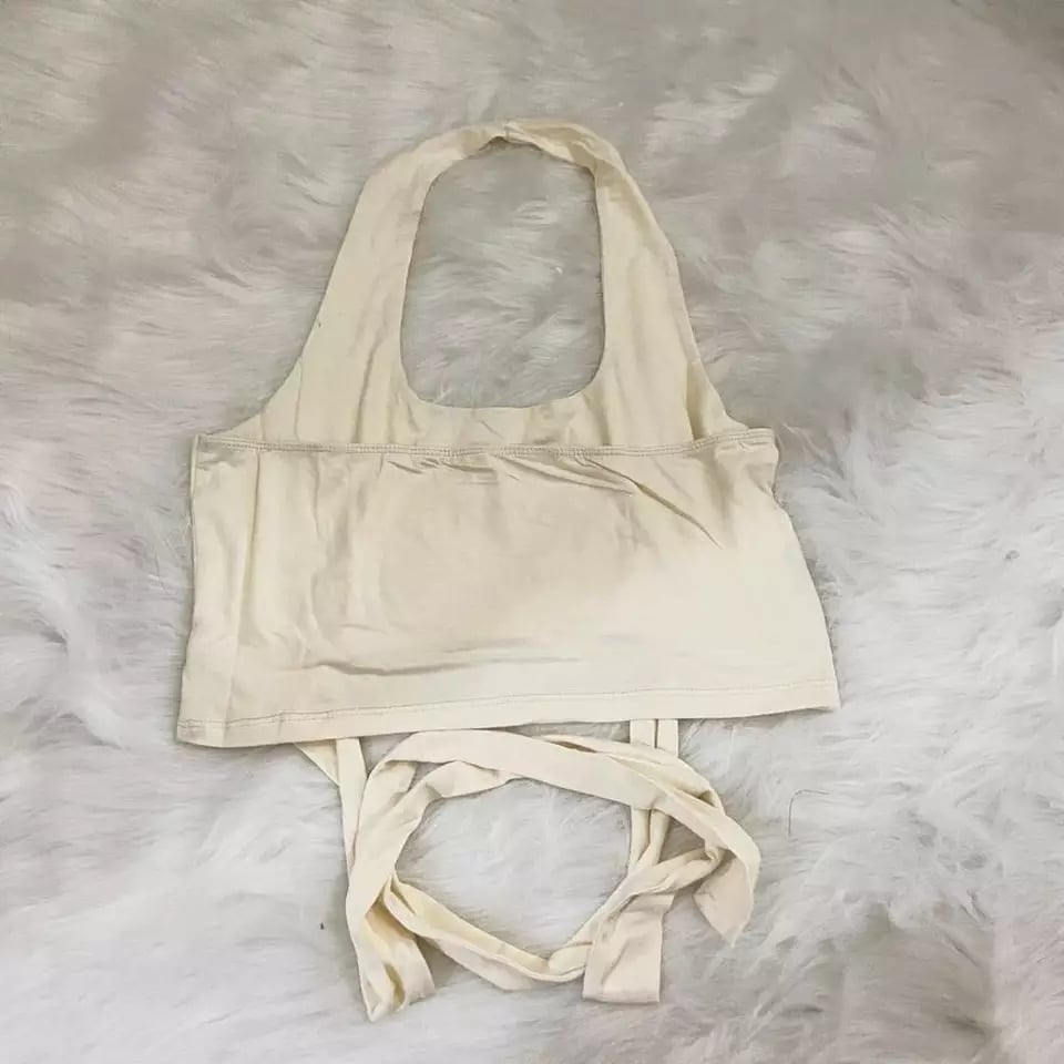 Cute Sexy Yogurt Embroidery Backless Strappy Sleeveless Shirt Tank Crop Top Summer Aesthetic Casual E-Girl Kawaii Korean Japanese Harajuku