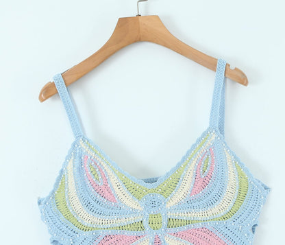 Butterfly Knit Crochet Top