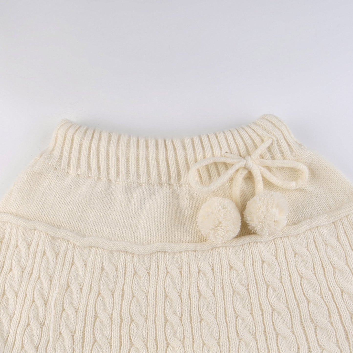 White Knit Twist Mini Skirt