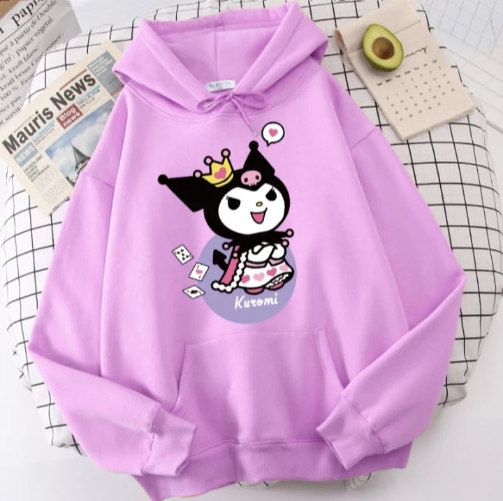 Cute Japanese Anime Cartoon Print Long Sleeve Hoodie