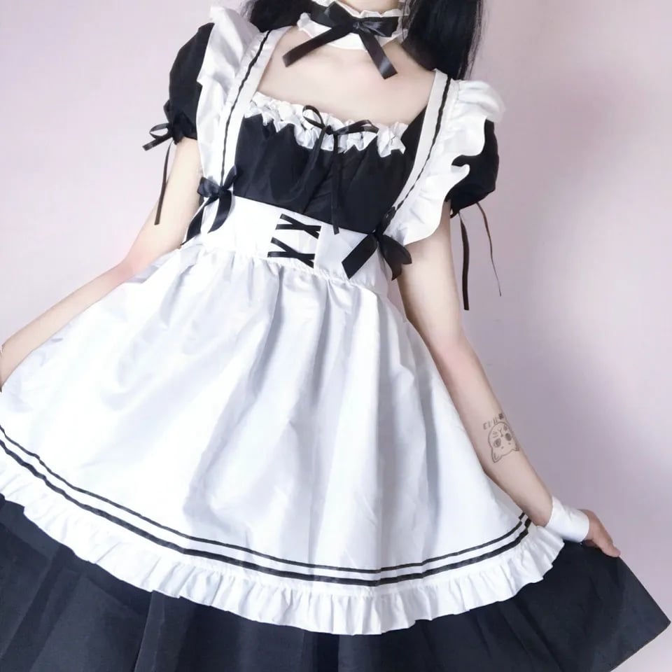 Japanese Maid Dress Costume Set