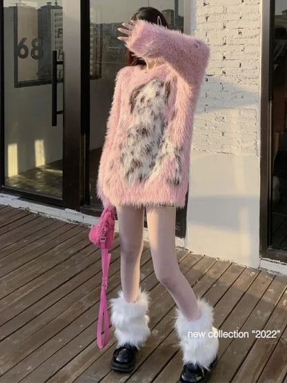 Pink Dog Fluffy Sweater