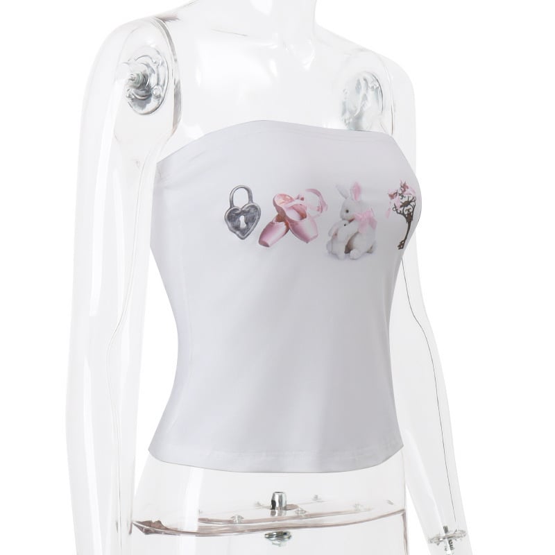 Ballet Print Tube Top