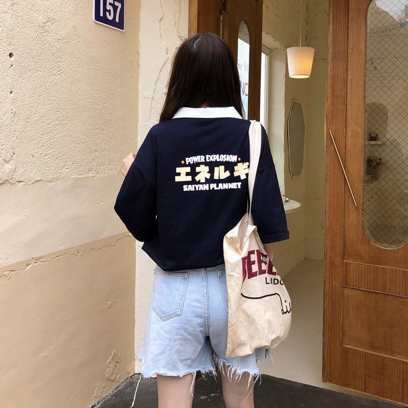 Cute Cat Dog Animal Print College Loose Baggy Short Sleeve Shirt T-shirt Top Summer Casual E-Girl Kawaii Korean Japanese Harajuku Streetwear