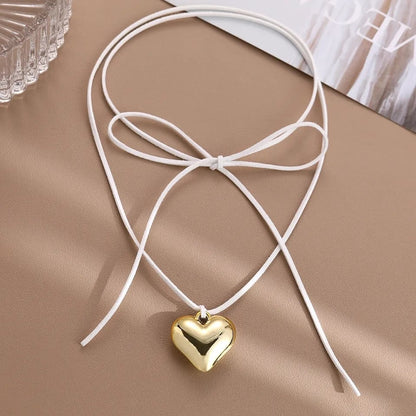 Black Velvet Big Heart Pendant Choker Necklace