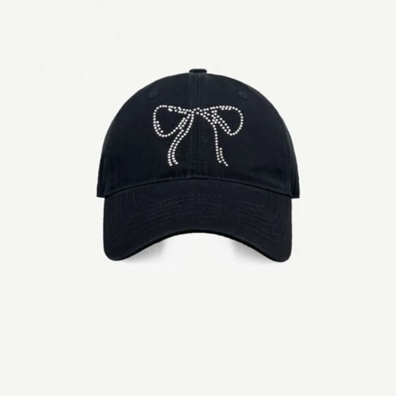 Bow Ribbon Rhinestone Baseball Cap