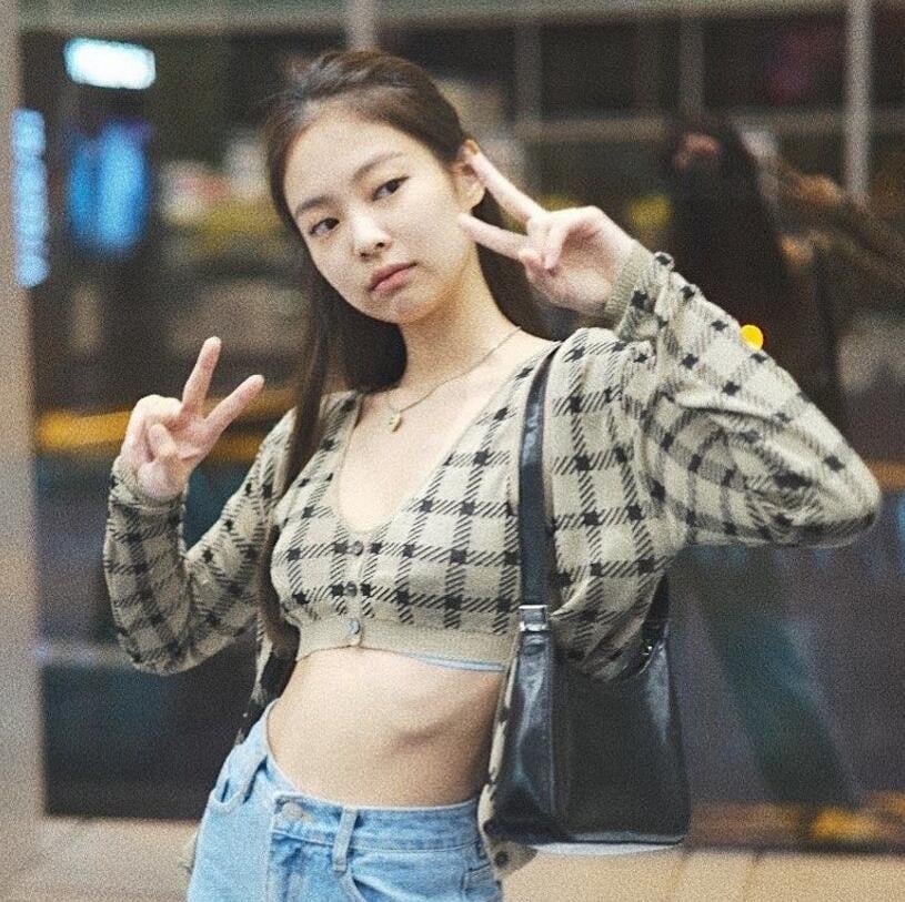 Cute 2 Pcs Gingham Plaid Sweater Knit Button Up Crop Top Shirt Tee T-shirt E-Girl Kawaii Korean Japanese Harajuku Chinese Retro Streetwear Aesthetic