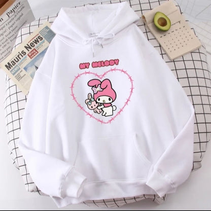 Cute Anime Japanese Cartoon Print Long Sleeve Hoodie