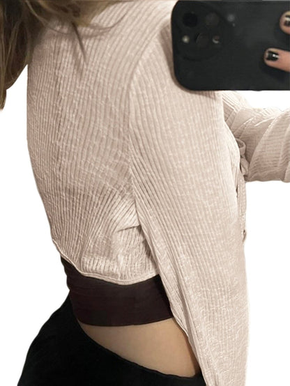 Y2K Crochet Long Sleeve Shrug