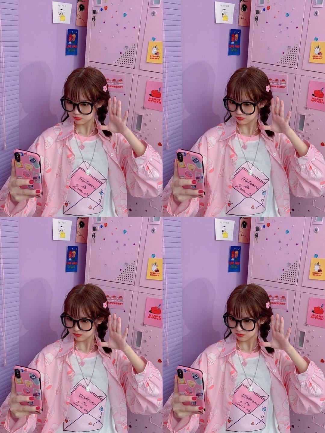 Cute Pastel Pink Strawberry Milk Yogurt Drink Blouse Long Sleeve Shirt Button Up Top Summer Casual E-Girl Kawaii Korean Japanese Harajuku Streetwear