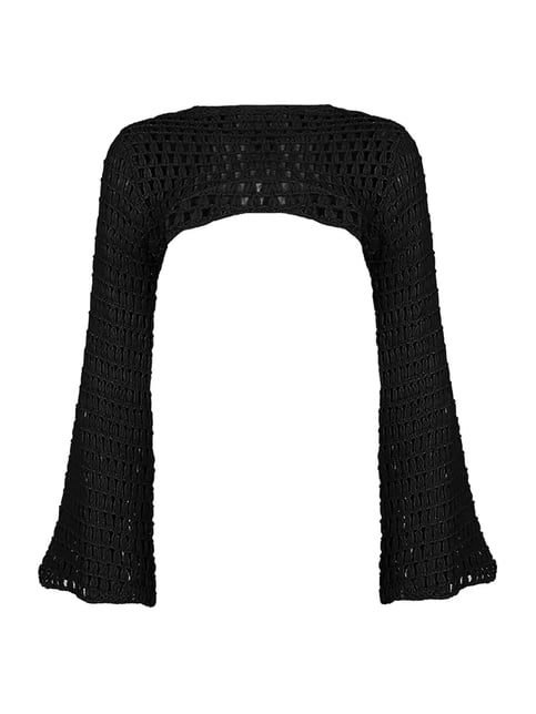 Crochet Knit Hollow Out Long Sleeve Shrug